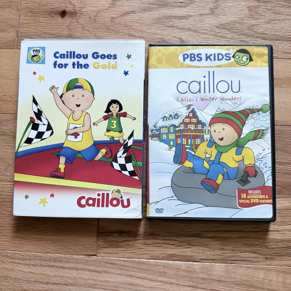 Caillou DVD‎ Lot 2 Goes for the Gold Winter Wonders PBS Kids Childrens Movies